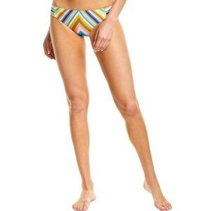 Trina Turk 'Aveiro' Shirred-Side Chevron-Stripe Bikini Bottom, Multicolor